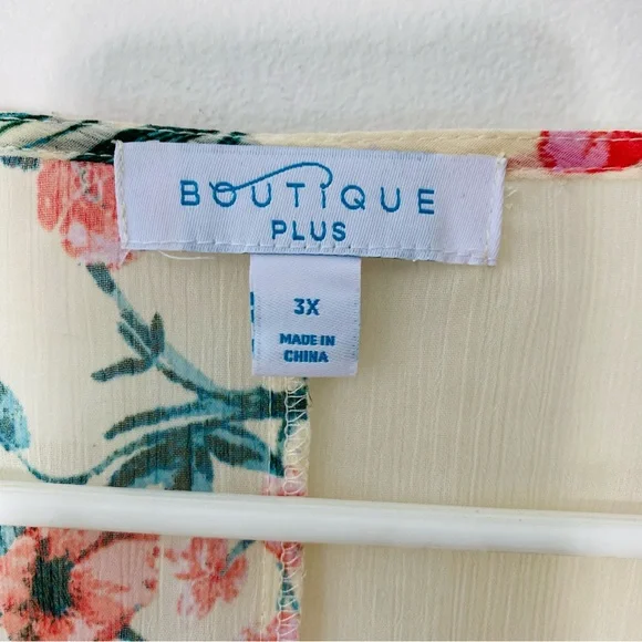 BOUTIQUE PLUS Sheer Floral Kimono Top - Picture 5 of 5
